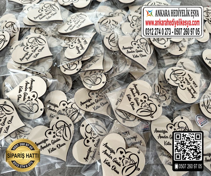 Anneler Günü Kalpli Anahtarlık (Toptan)