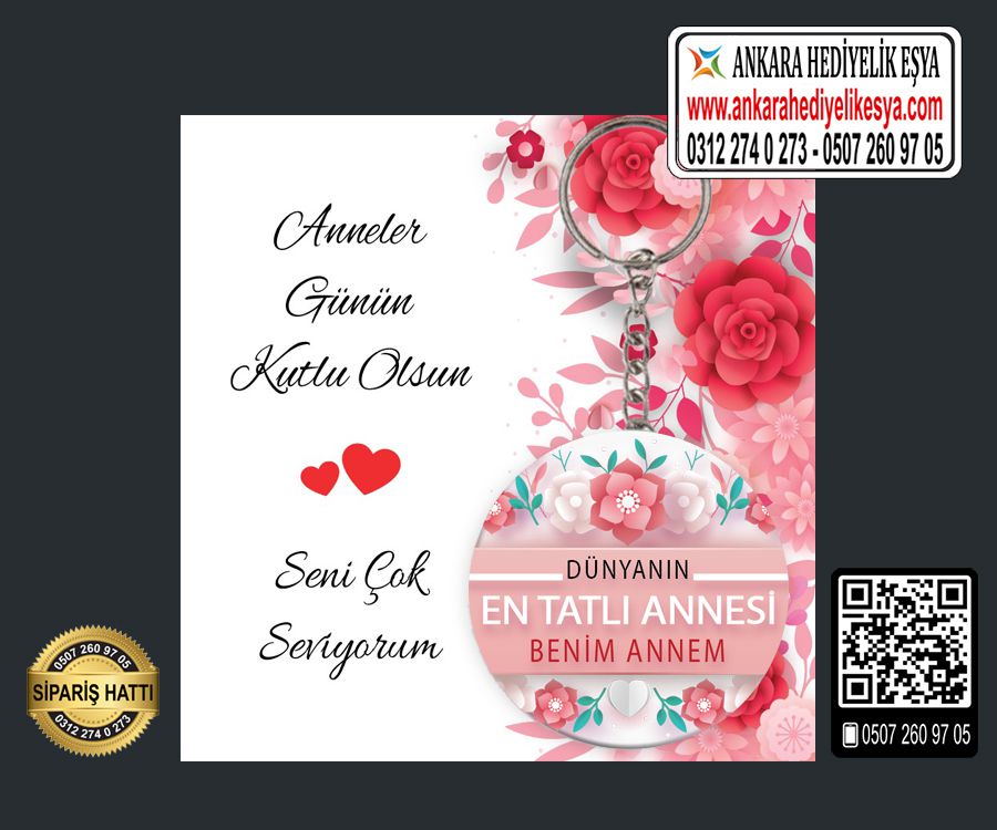 Anneler Günü Anahtarlıkları - (TOPTAN) - Model 10