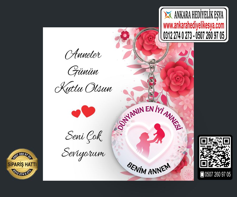 Anneler Günü Anahtarlıkları - (TOPTAN) - Model 7