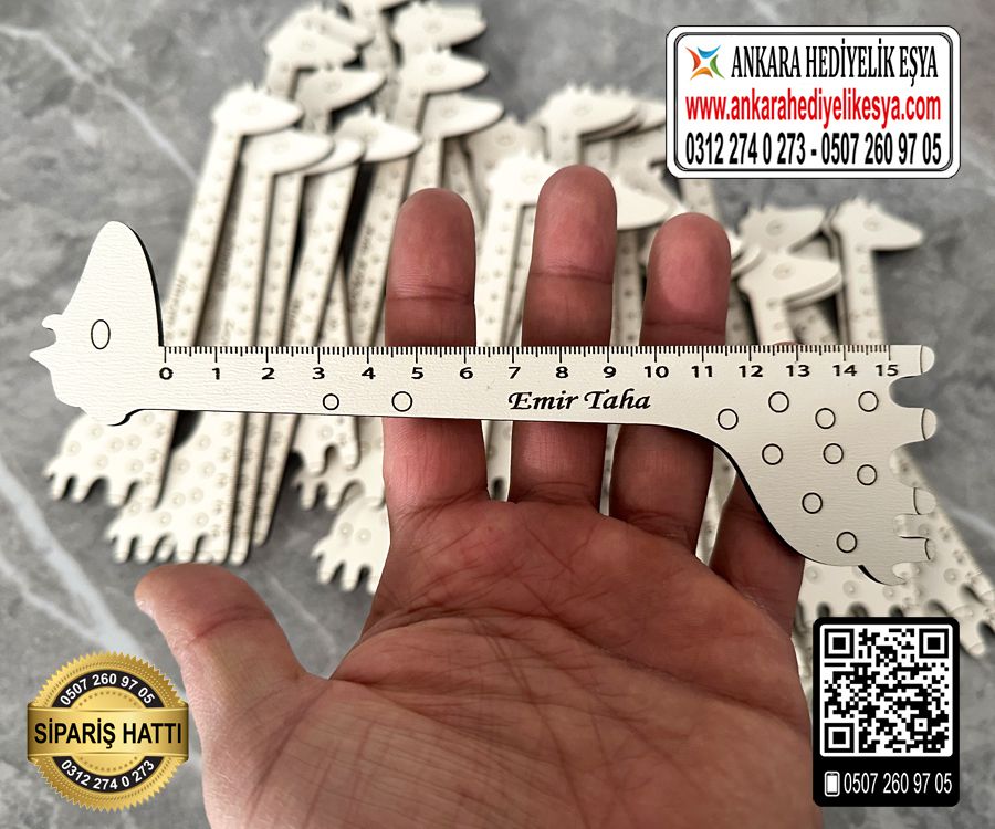 Zürafa Ahşap İsimli Cetvel - 15cm - Toptan