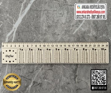 Çarpım Tablolu Cetvel 25 cm