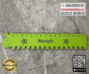 Tırtıl Ahşap İsimli Cetvel - 15cm - Toptan