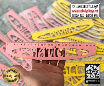 25 cm Ahşap İsimli Cetvel - Toptan