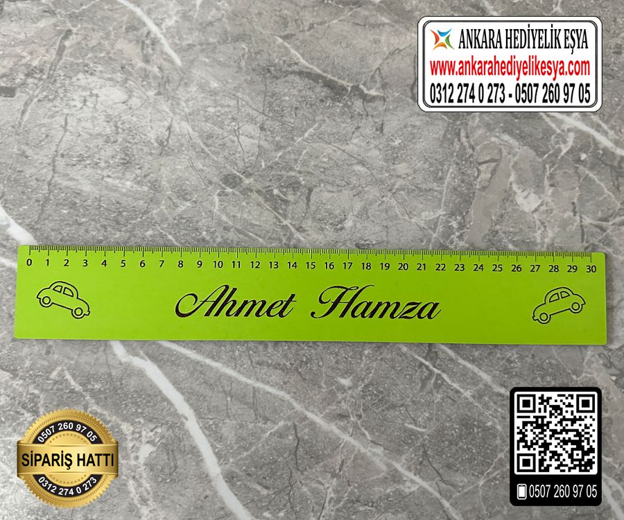 30 cm Ahşap İsimli Cetvel - Toptan