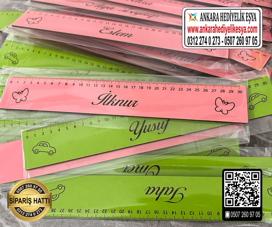 30 cm Ahşap İsimli Cetvel - Toptan