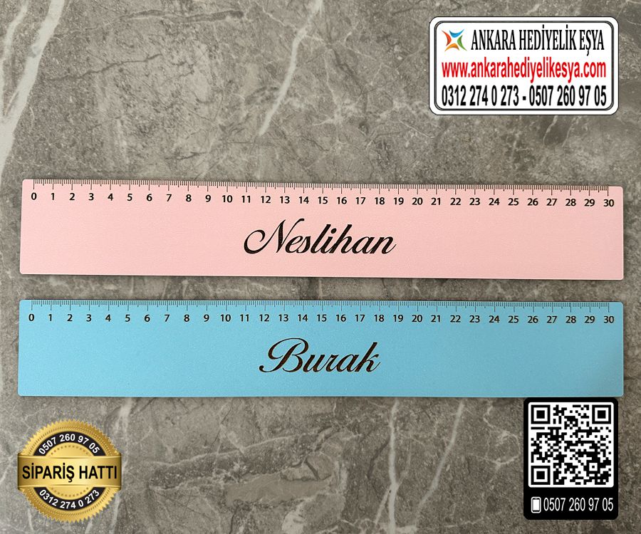 30 cm Ahşap İsimli Cetvel - Toptan