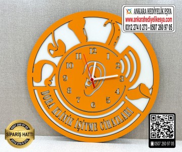 İşitme Cihazı Firması Duvar Saati - Turuncu
