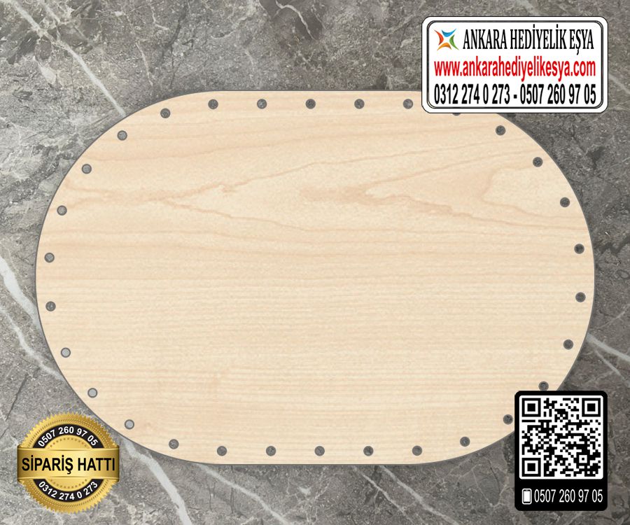 Oval Kağıt Çubuk Tabanı - 40x50 cm