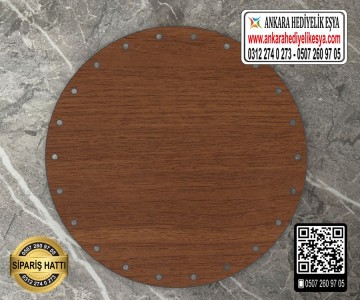 Ceviz Daire Kağıt Çubuk Tabanı - 20 cm