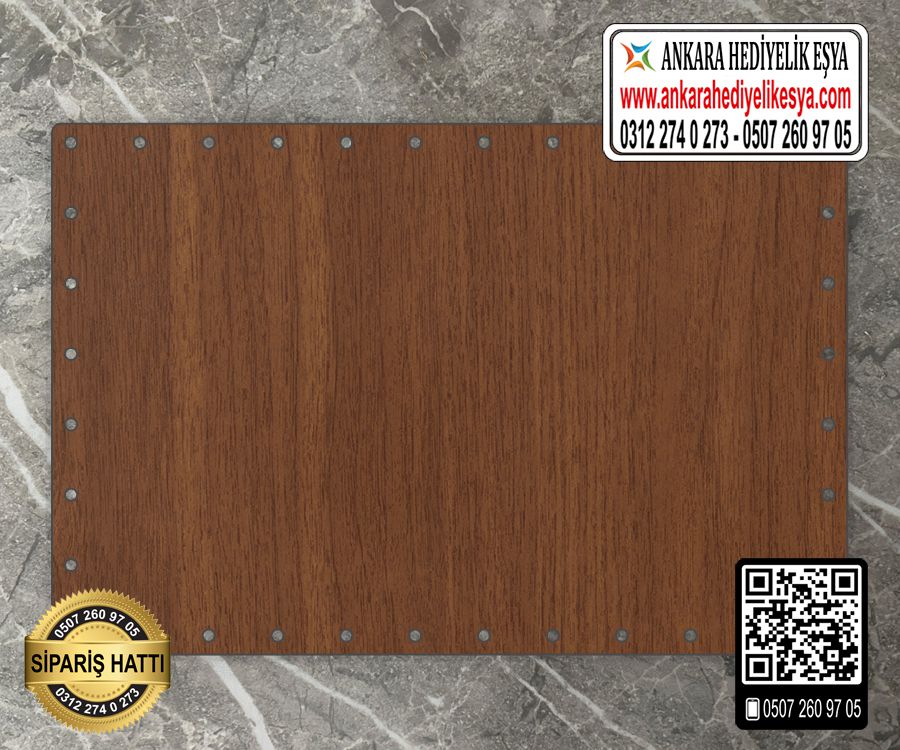 Ceviz Dikdörtgen Kağıt Çubuk Tabanı - 15x25 cm