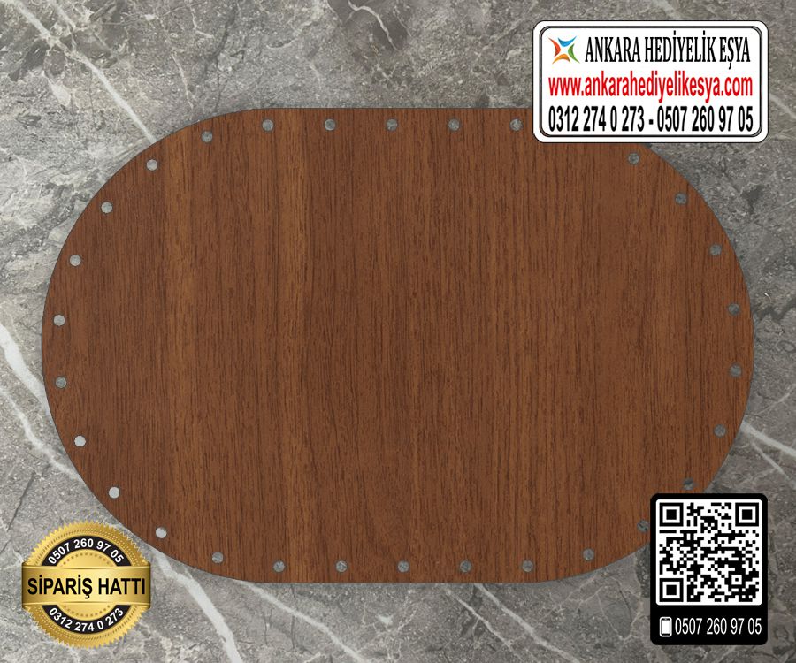 Oval Kağıt Çubuk Tabanı - 40x50 cm