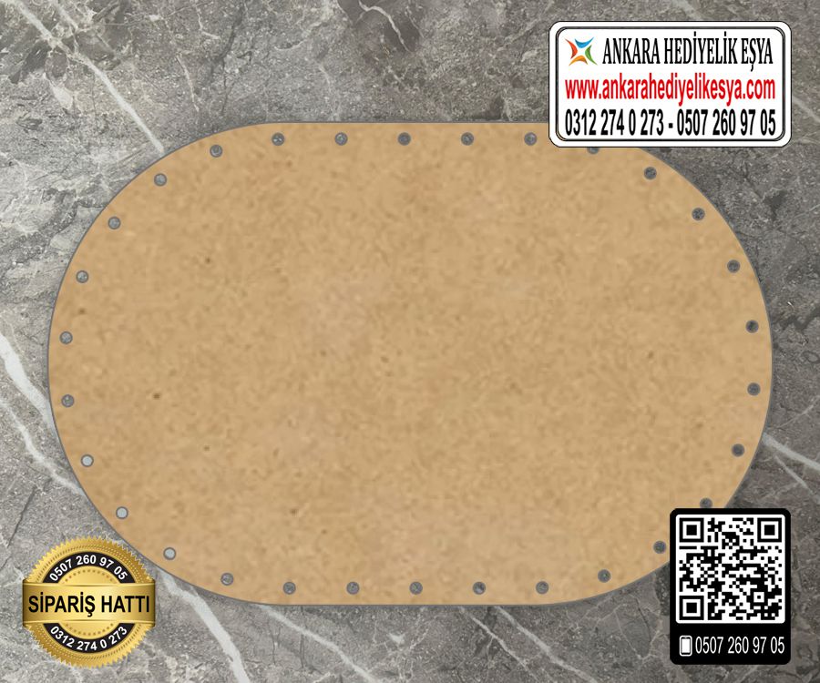 Oval Kağıt Çubuk Tabanı - 40x50 cm