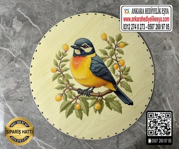 Baskılı Daire Rattan Taban - Model-1