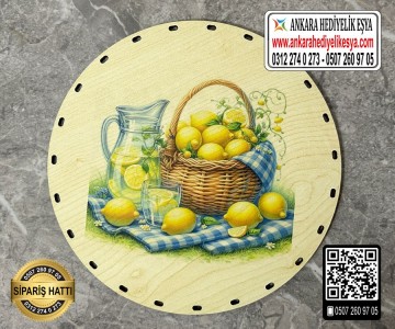 Baskılı Daire Rattan Taban - Model-12