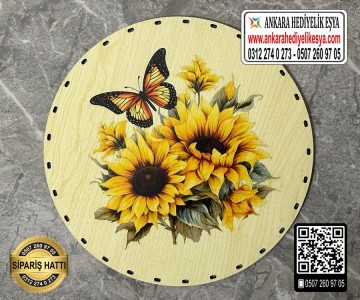 Baskılı Daire Rattan Taban - Model-20