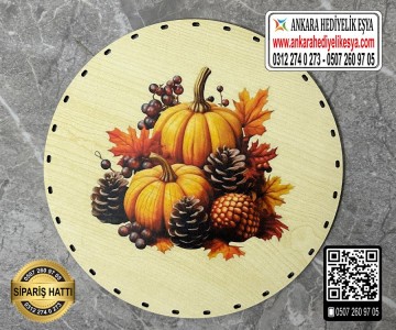 Baskılı Daire Rattan Taban - Model-21