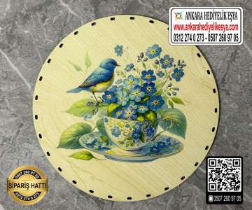 Baskılı Daire Rattan Taban - Model-33