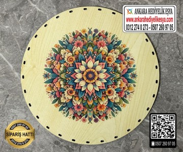Baskılı Daire Rattan Taban - Model-37