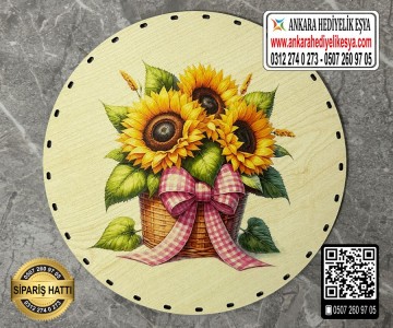 Baskılı Daire Rattan Taban - Model-45