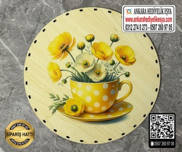 Baskılı Daire Rattan Taban - Model-46