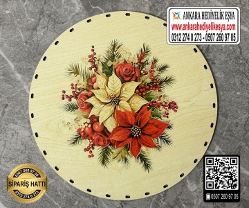 Baskılı Daire Rattan Taban - Model-50