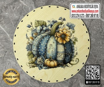 Baskılı Daire Rattan Taban - Model-51