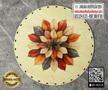 Baskılı Daire Rattan Taban - Model-52