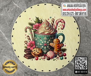 Baskılı Daire Rattan Taban - Model-55