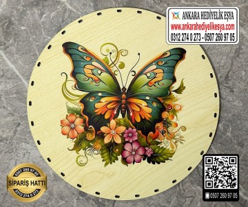 Baskılı Daire Rattan Taban - Model-58