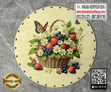 Baskılı Daire Rattan Taban - Model-6