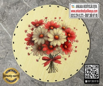 Baskılı Daire Rattan Taban - Model-60