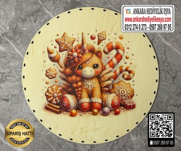 Baskılı Daire Rattan Taban - Model-68