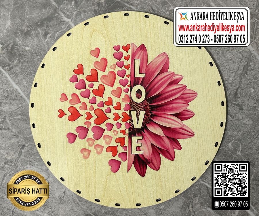 Baskılı Daire Rattan Taban - Model-69