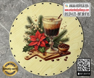 Baskılı Daire Rattan Taban - Model-74