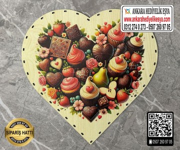 Baskılı Kalp Rattan Taban - Model13