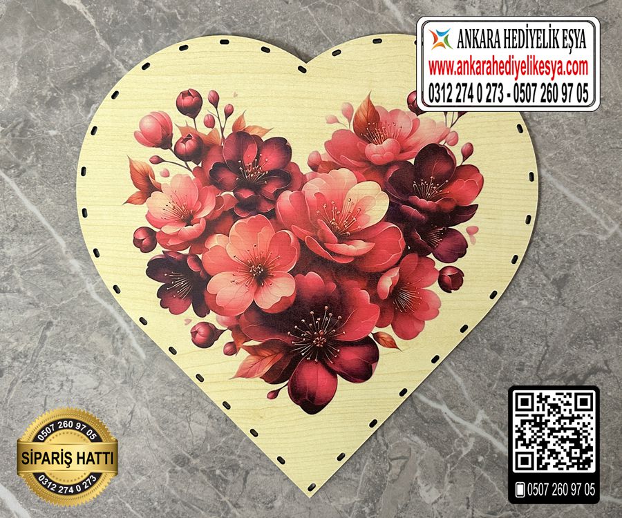 Baskılı Kalp Rattan Taban - Model3