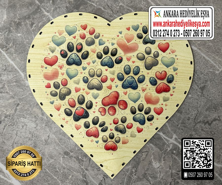 Baskılı Kalp Rattan Taban - Model7