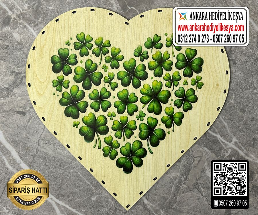 Baskılı Kalp Rattan Taban - Model9