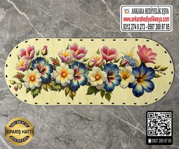 Baskılı Oval Rattan Taban (40x16)- Model-6