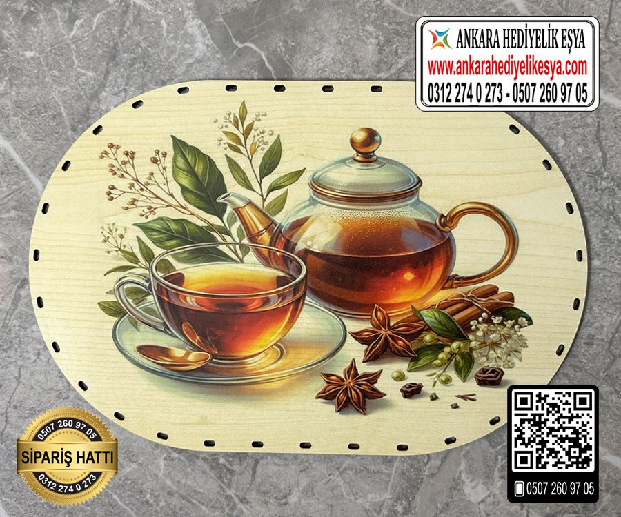 Baskılı Oval Rattan Taban - Model-21