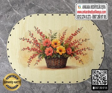 Baskılı Oval Rattan Taban - Model-6