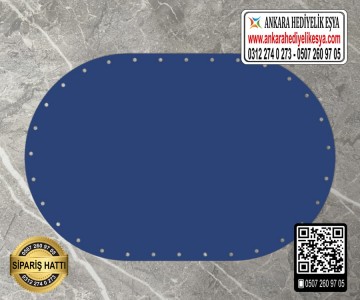 Rattan Lacivert Renk Oval Taban - 20x10 cm