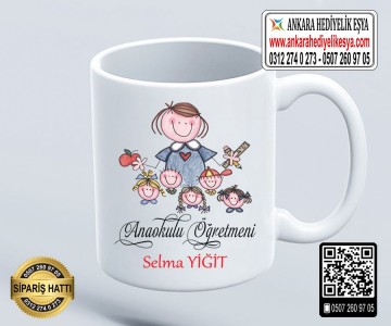 Anaokulu Öğretmenine Kupa Bardak - 1