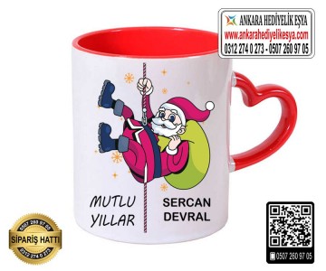 Yeni Yıl Kalp Kupa Bardak - 14