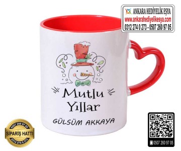 Yeni Yıl Kalp Kupa Bardak - 31