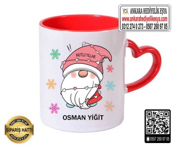 Yeni Yıl Kalp Kupa Bardak - 9