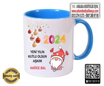 Yeni Yıl Mavi Kupa Bardak - 25