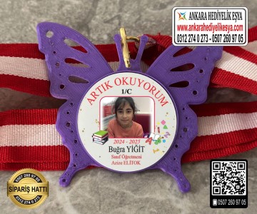 Kelebek Resimli Okuyorum Madalyası -3