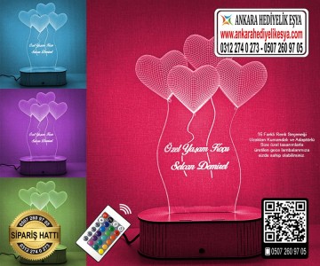 3D Kalpli Balonlu Lamba