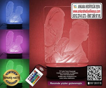 3D Resimli Dikdörtgen lamba